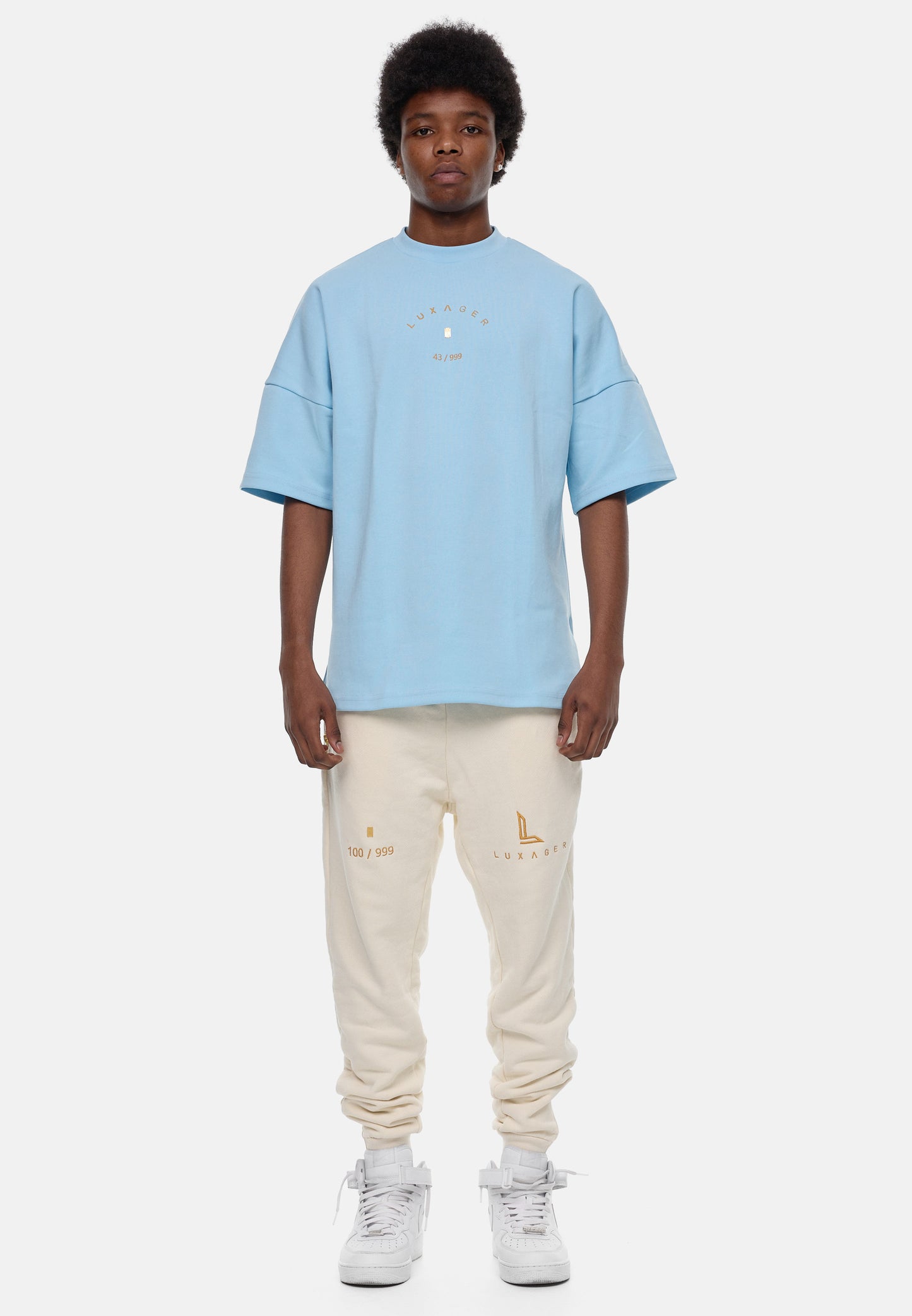 LUXAGER T-Shirt Oversize sky blue