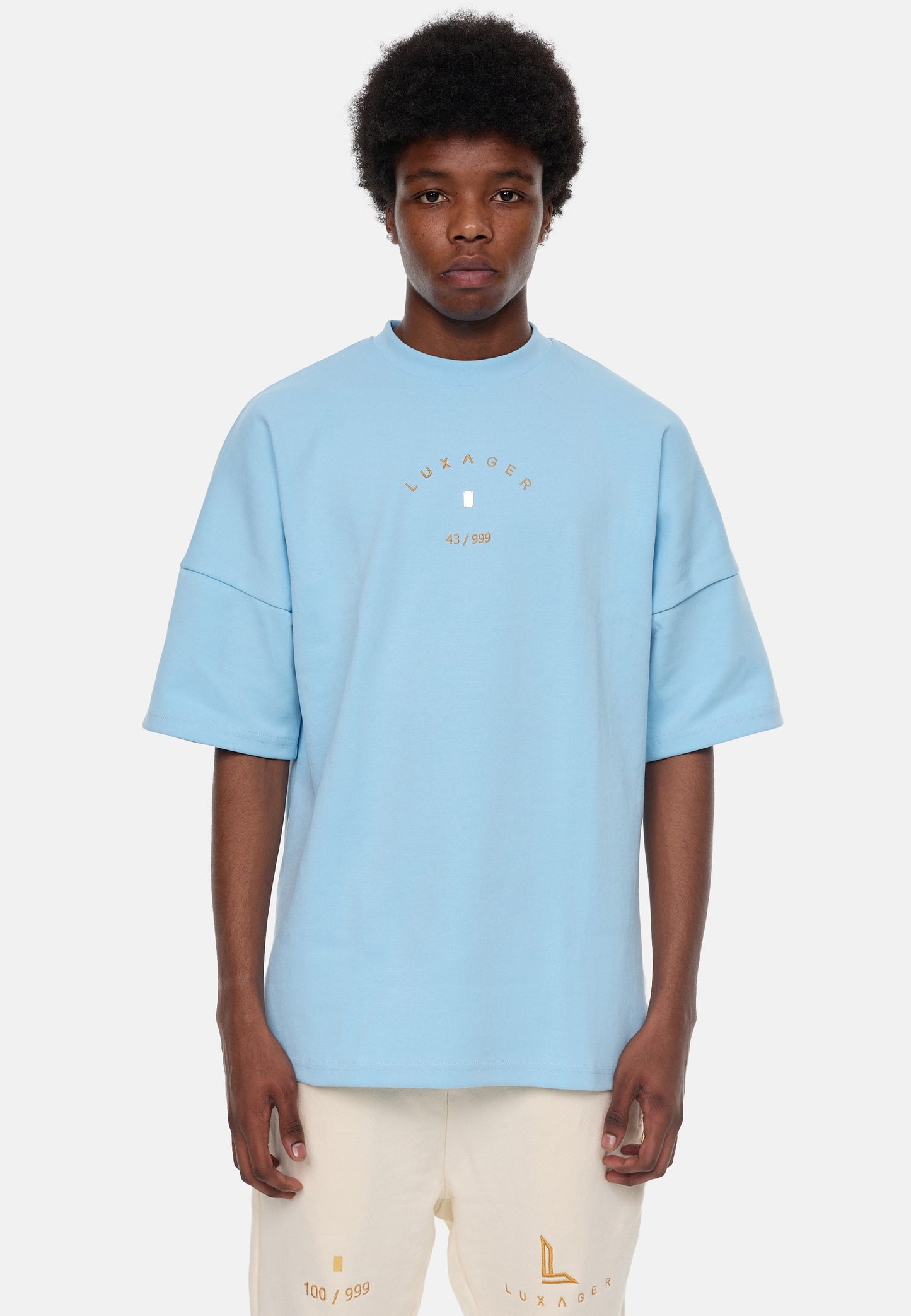 LUXAGER T-Shirt Oversize sky blue
