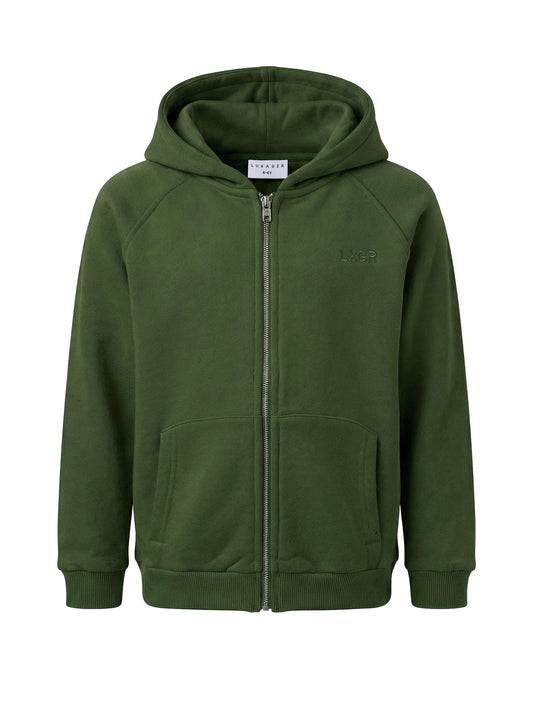 LXGR Basic Zip Hoodie Dark Green Kids