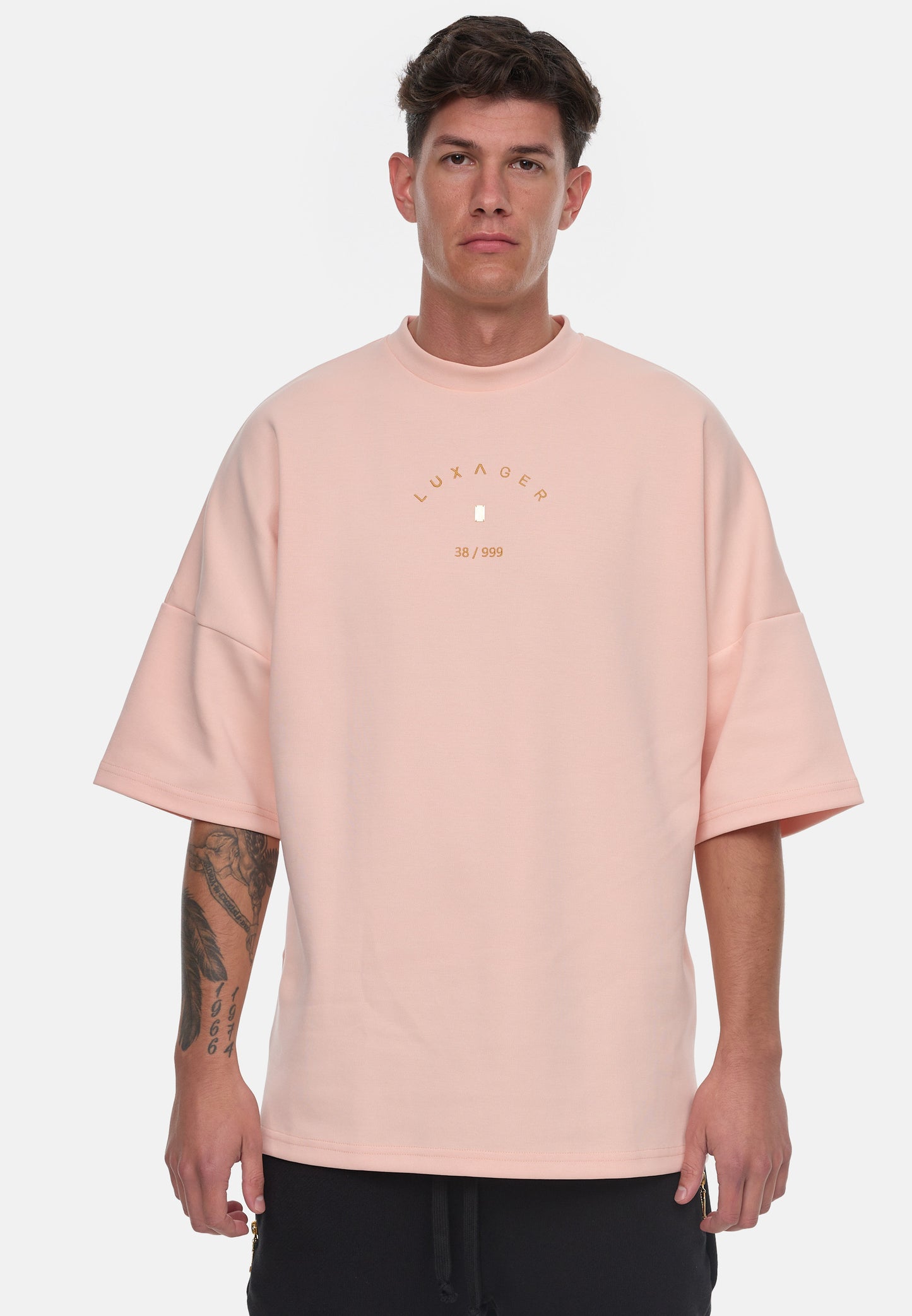 LUXAGER T-Shirt Oversize salmon pink